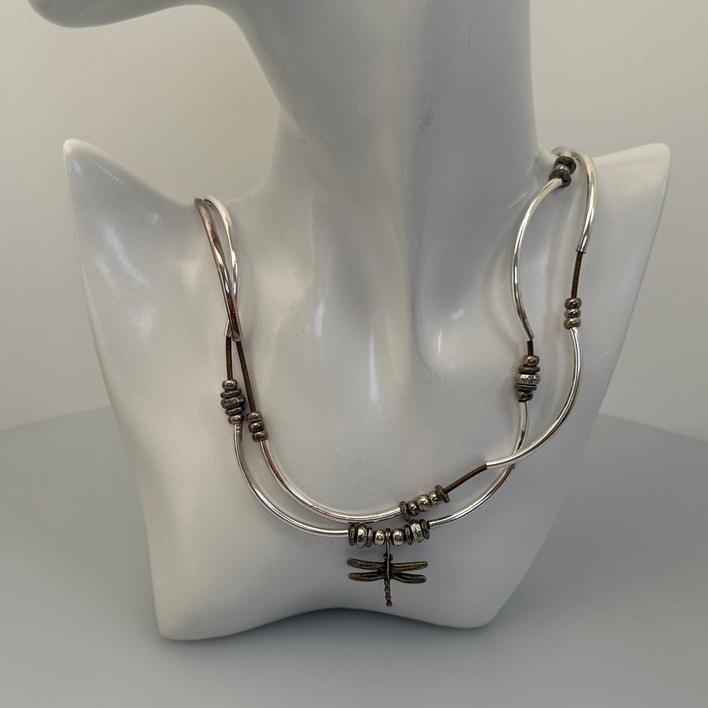 Lizzi Janes Sterling Silver Dragonfly Accent Multi-Strand Necklace